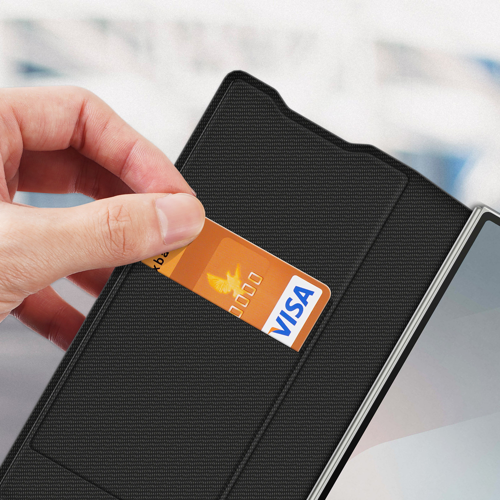 Складной чехол черного цвета с встроенной подставкой от Dux Ducis для Samsung Galaxy Z Fold 6, серия Fitt Series Case
