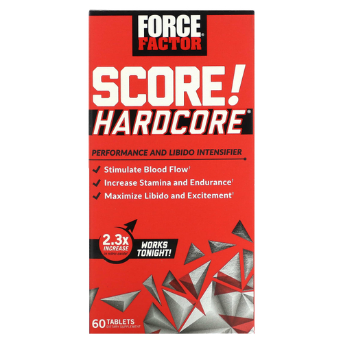 Force Factor, Средство SCORE! Hardcore®, средство для повышения производительности и либидо, 60 таблеток