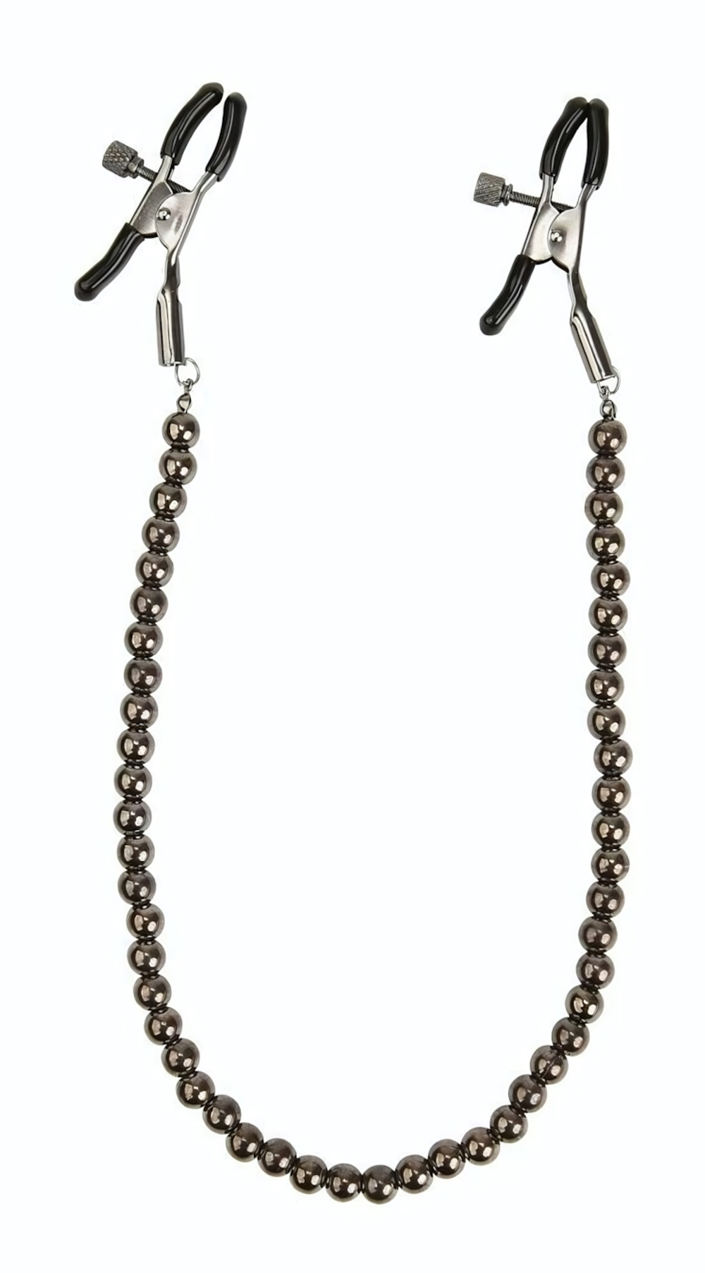 Зажимы на соски с черными бусами (Цвет: черный)