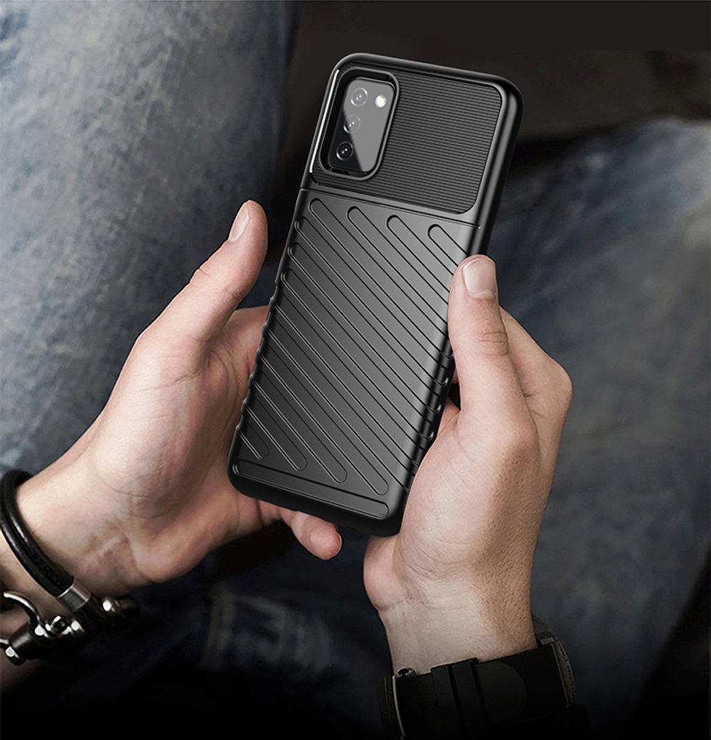 Защитный чехол черного цвета для смартфона Samsung Galaxy A03S, серия Onyx от Caseport