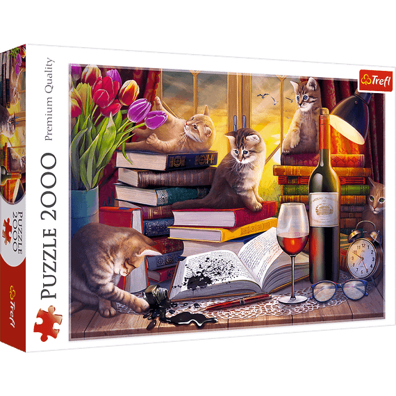 Pazl \ Puzzle \ Пазлы Puzzles - "2000" - Cat's evening