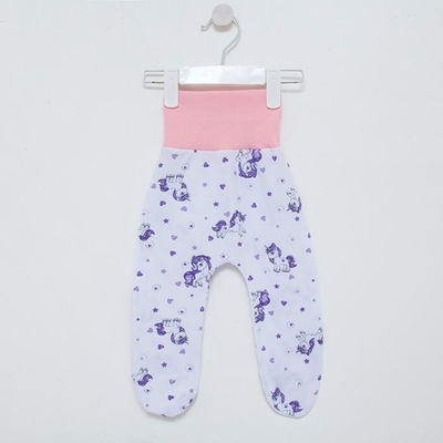 Ползунки детские, цвет белый/фиолетовый, рост 74 см (Детская линия)