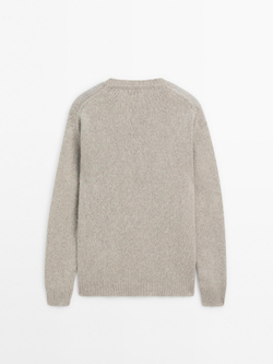 Massimo Dutti СВИТЕР ИЗ СМЕСОВОЙ ШЕРСТИ С КРУГЛЫМ ВЫРЕЗОМ, КОРИЧНЕВЫЙ