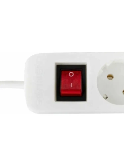Удлинитель Sonnen Psw-303, 3 розетки c заземлением, выключатель 10 А, 3 м, белый
