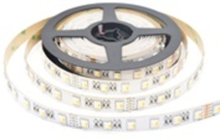 Лента светодиодная SMD RGB+Warm DC24V 19, 2W/m 3000K 1000Lm/m 60д/м CRI>90 IP20,  упаковка 5 метров,  ширина 12мм,  высота 3мм,  самоклейкая