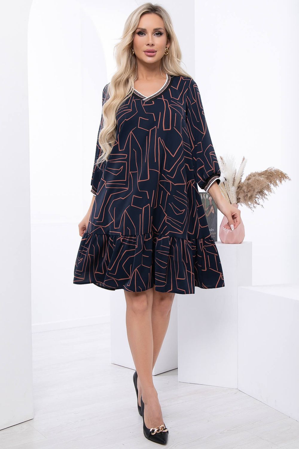 Платье "Анабель" (темно-синее) П7111 LT Collection (Акция)