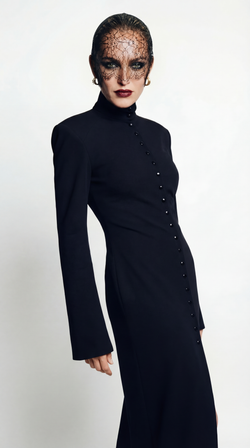 Платье трикотажное воротник стойка