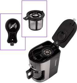 Кофемашина Kitfort КТ-782 1050Вт нержавеющая сталь/черный