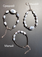 Браслет из натурального камня, авторская работа из Агата двух цветов "Агатовый средний"