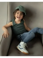 Темно-зеленая майка детская базовая