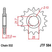 Звезда передняя JT JTF584.16 для мотоциклов