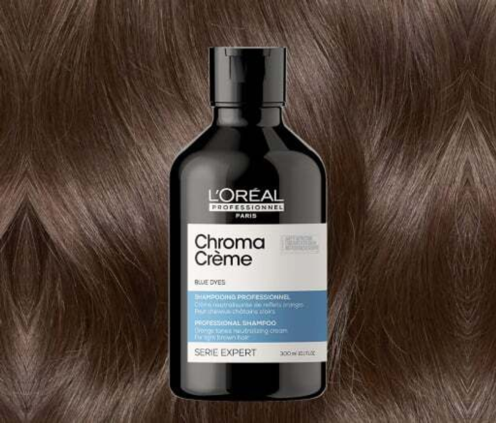 L'Oreal Шампунь-крем с синим пигментом для нейтрализации оранжевого оттенка русых и светло-коричневых волос 300мл