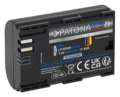 Аккумулятор Patona Platinum аналог Canon LP-E6NH с зарядкой по USB-C