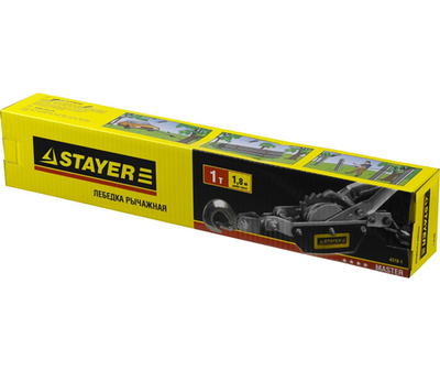 STAYER MAXPull, 1 т, 1.8 м, ручная рычажная лебедка (4310-1)