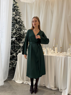 Платье Кимоно изумруд