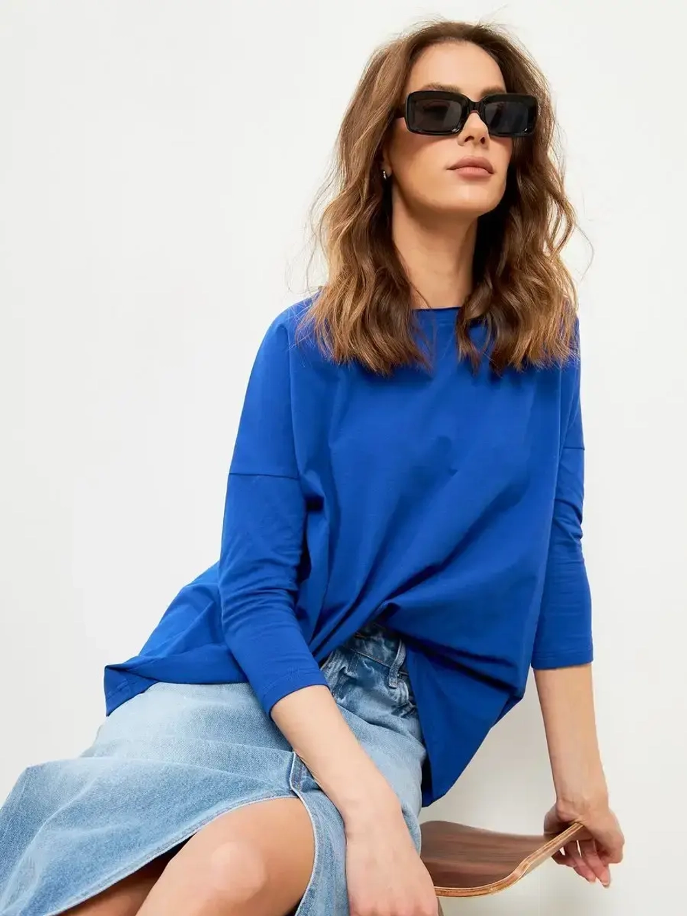 Лонгслив оверсайз с рукавом 3/4