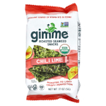 gimMe, снеки из жареных морских водорослей, чили и лайм, 6 пакетиков по 5 г (0,17 унции)
