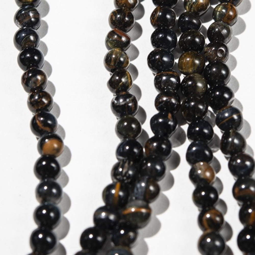Микс тигрового и соколиного глаза эконом, натуральный, 6мм, шар