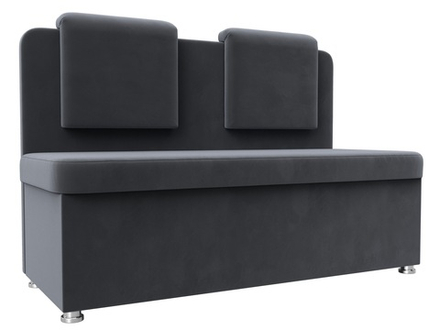 Диван кухонный прямой Маккон 2-х местный, Серый, Велюр, 126093