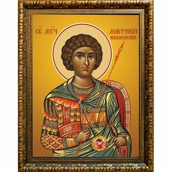 Маврикий Апамейский мученик. Икона на холсте.