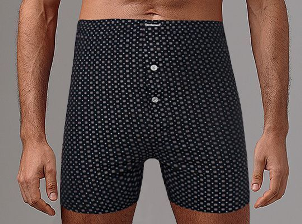 Мужские трусы-боксеры с застежкой на 2 пуговицы (Размер: XXXL) (Цвет: серый)