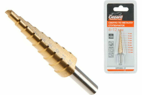 Сверло ступенчатое по металлу 4-12 мм Gepard GP0300-12