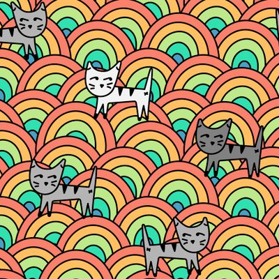 Котики и радуга