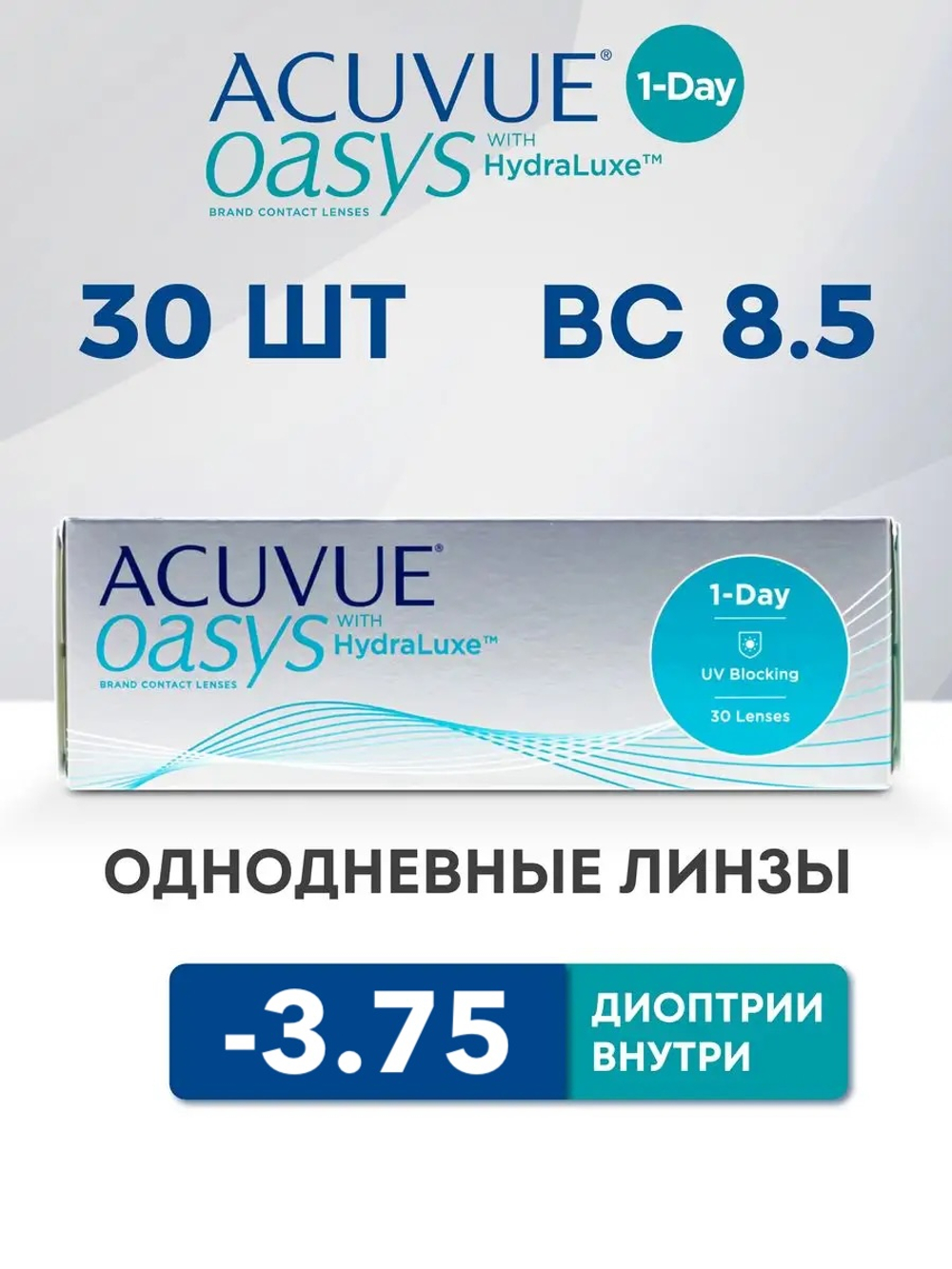 Однодневные контактные линзы Acuvue Oasys 1-Day (уп. 30 линз)