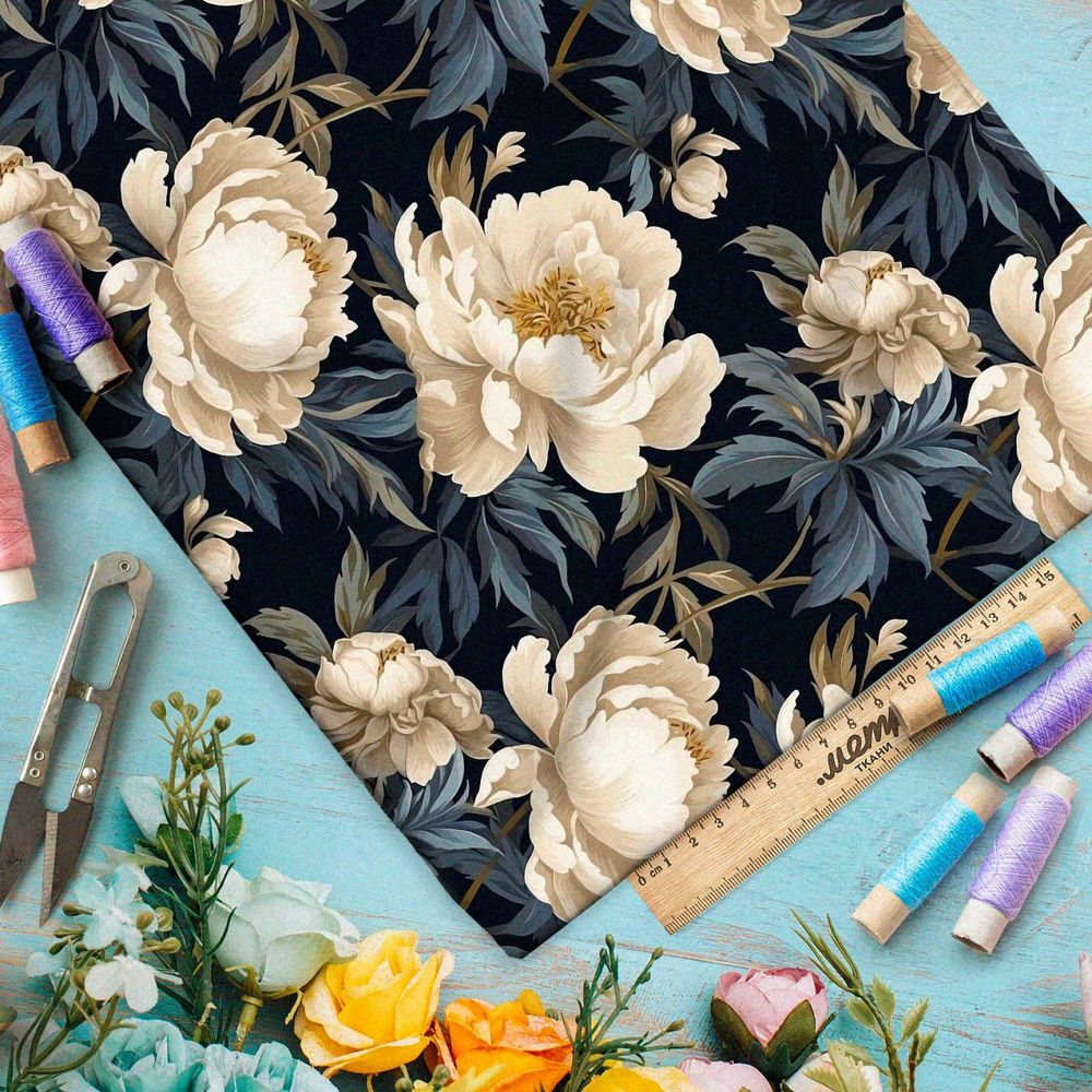 Ткань Ниагара Софт волшебные розы