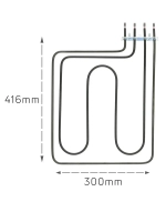 Тэн (нагревательный элемент) для духовки (2900W, размер 370х300мм)  8019010 Hansa
