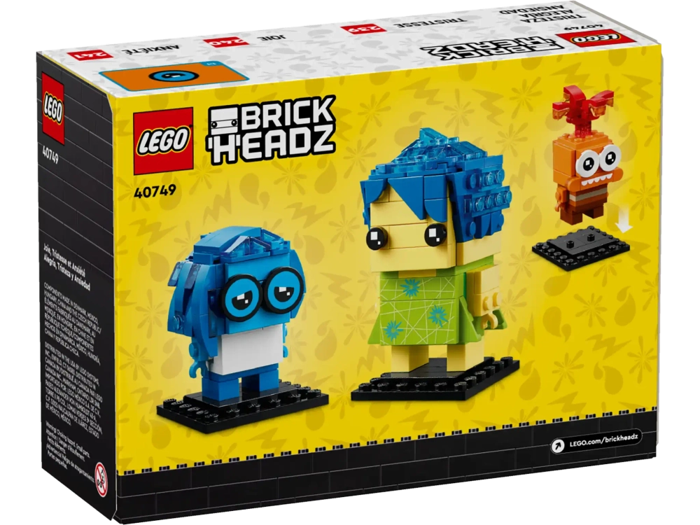 Конструктор LEGO BrickHeadz 40749 Радость, печаль и тревога