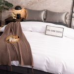 Пододеяльник Страйп Сатин Однотонный Отель белый 100% Хлопок 150x210 3x3
