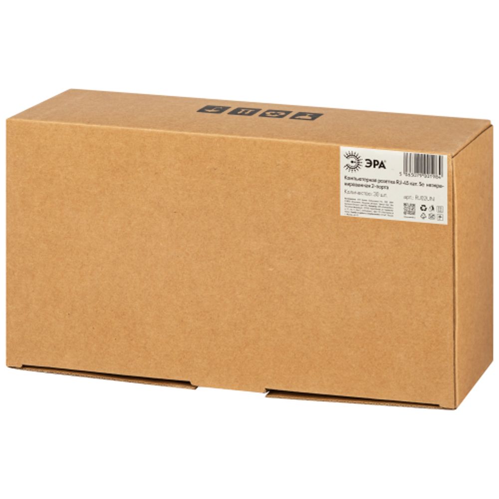 Компьютерная розетка ЭРА RJ-45 категория 5е неэкранированная 2-порта упаковка 30 шт | Разъёмы, переходники, ТВ делители