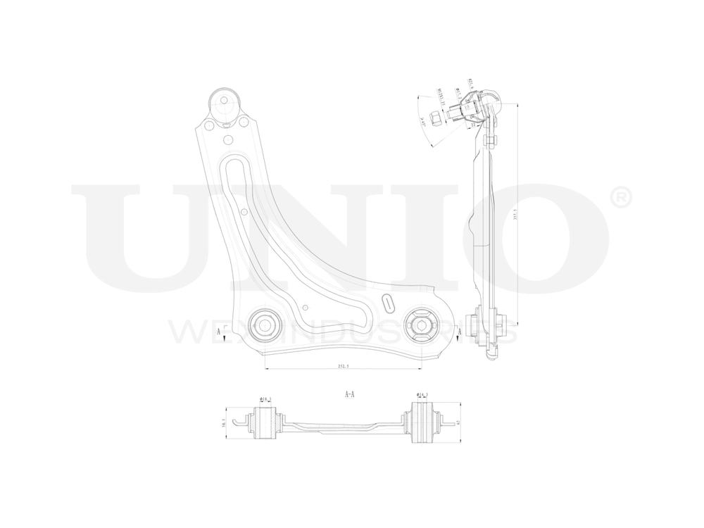 Рычаг подвески поперечный передний нижний левый UNIO SSP-40079