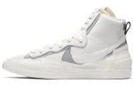 Sacai x Nike Blazer deconstructed mid-top sneakers for men and women the same gray and white