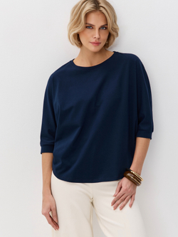 Свободная футболка летучая мышь с рукавом 3/4