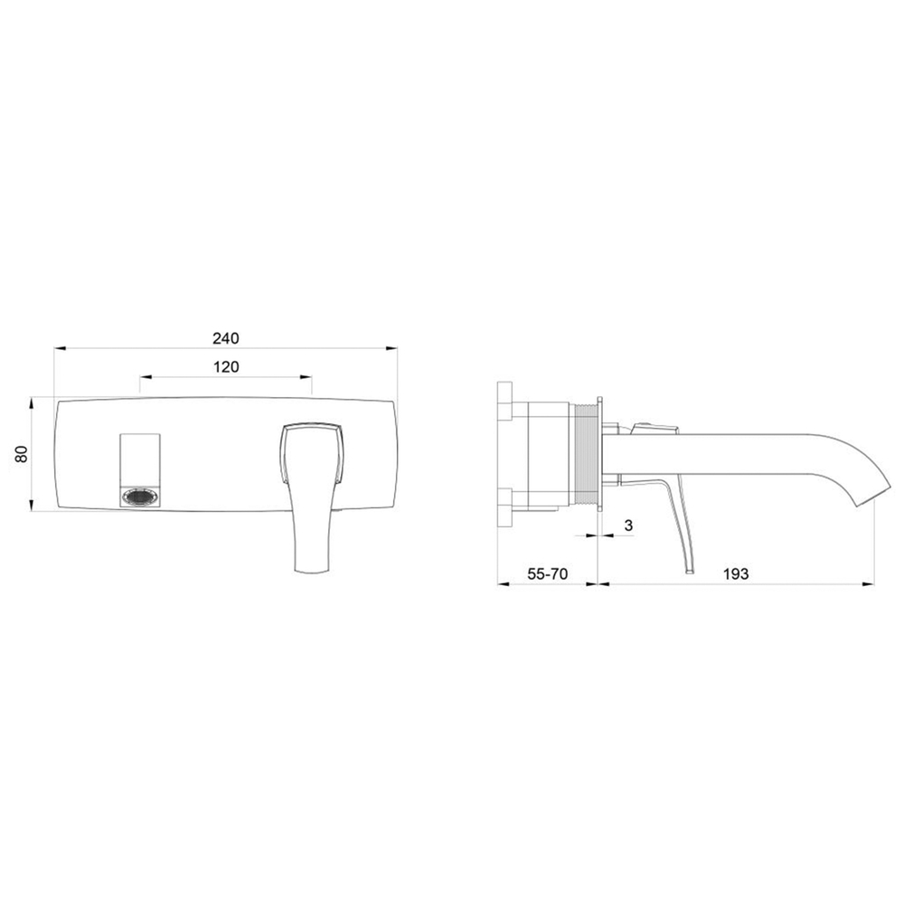 Смеситель для раковины встраиваемый WONZON & WOGHAND FLEX, Черный матовый (WW-88869072-MB)