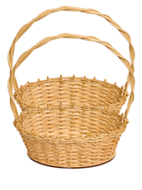 Корзина овальная подарочная, набор 2 штуки, арт. O380P/2, 38х25х12 см, высота с ручкой 38 см