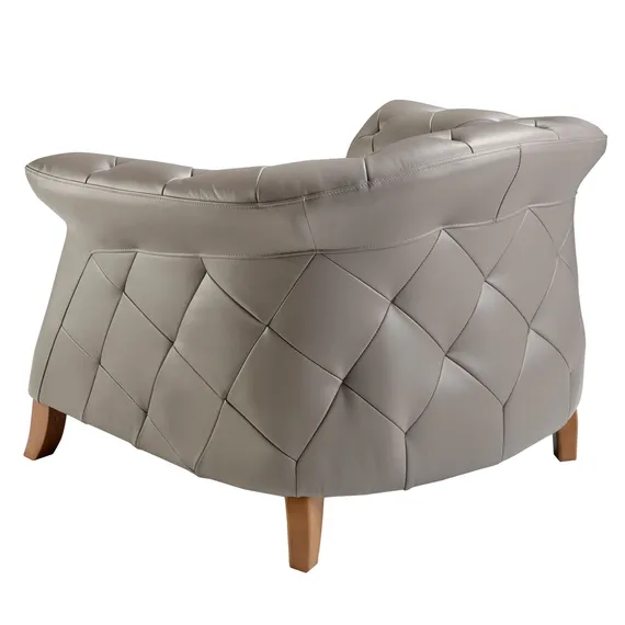 Кресло 5132/EX007-1P-T541029 серое кожаное