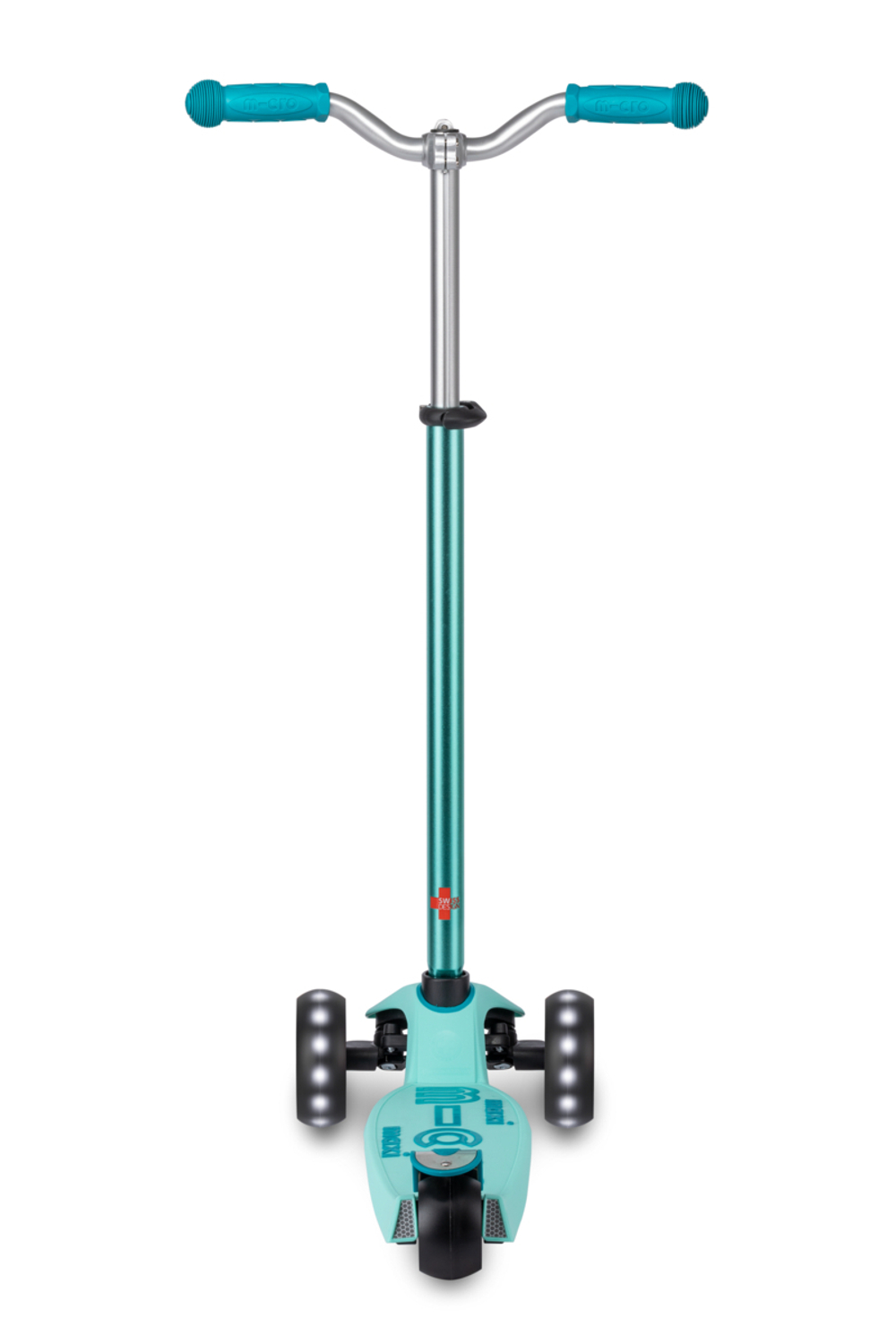 Самокат Maxi Micro Deluxe Pro LED ярко-голубой