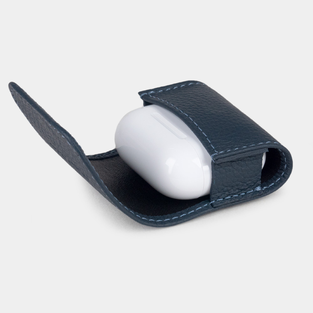 Чехол для наушников AirPods 3 из кожи теленка, цвета синий