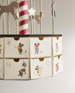 ZARA HOME РОЖДЕСТВЕНСКИЙ АДВЕНТ-КАЛЕНДАРЬ В ФОРМЕ КАРУСЕЛИ, РАЗНОЦВЕТНЫЙ