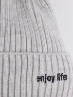 Шапка детская осенняя со снудом серая