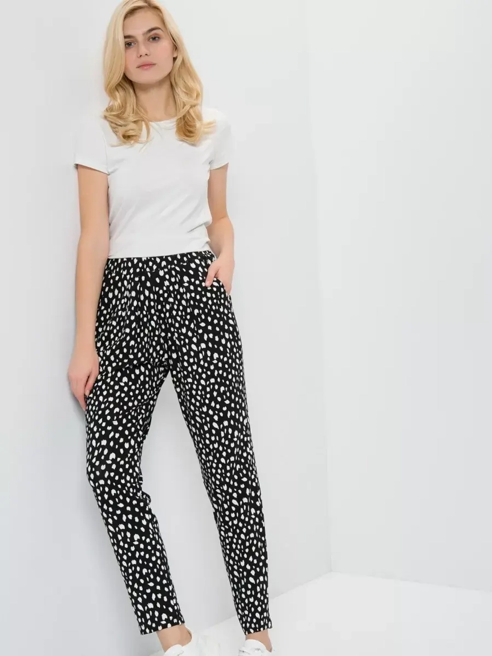 Брюки домашние широкие на резинке