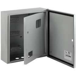 Корпус металлический навесной ЭРА SIMPLE ЩУ-3-1-1 2-х дверный (445х400х155) IP54 У2 серый | Корпуса металлические учетно-распределительные