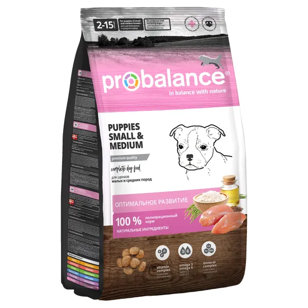Сухой корм ProBalance Puppies Small&Medium для щенков мелких и средних пород