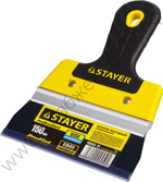 STAYER ProFLat 150 мм, усиленная алюминиевая направляющая двухкомпонентная ручка, анодированный, Фасадный шпатель, PROFESSIONAL (10045-15)