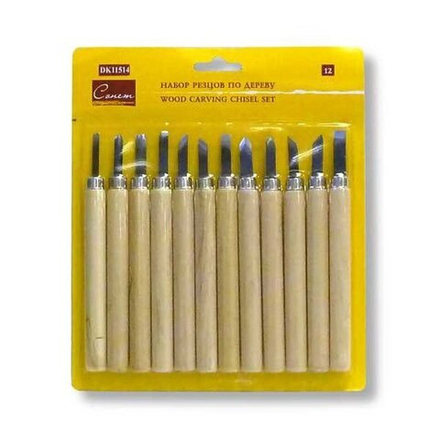 Сонет Набор резцов по дереву, 12 шт.в упак с европодвесом