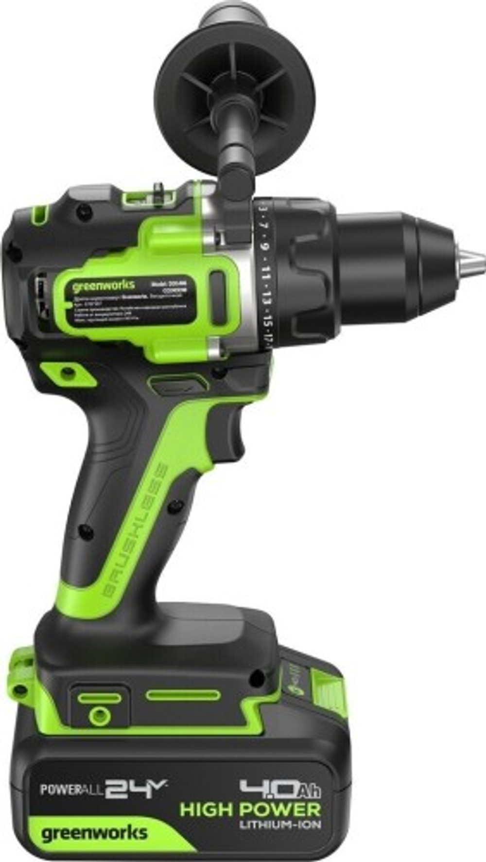 Дрель-шуруповерт аккумуляторная GREENWORKS GD24DD90 24V, 2 АКБ 4Ач и ЗУ 3707507CUD