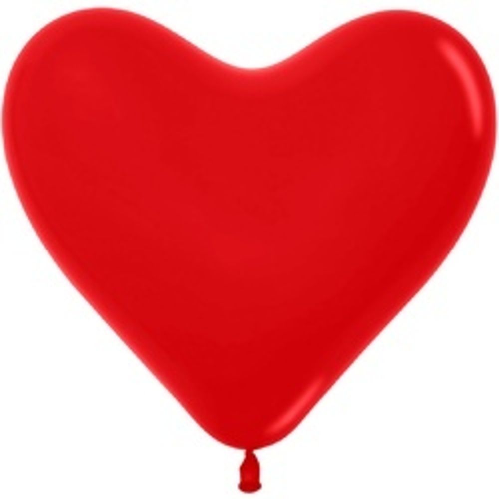 Шар (12"/30 см) Сердце, Красный (015), пастель
